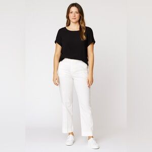 Maeve by Anthropologie White Straight Leg Trousers